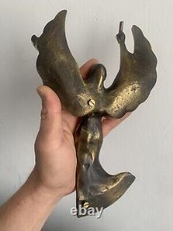 Ancient Bronze Sculpture Victory Goddess Woman Angel Wings Gold Art Deco 1920 1930