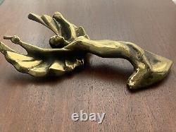 Ancient Bronze Sculpture Victory Goddess Woman Angel Wings Gold Art Deco 1920 1930