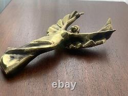 Ancient Bronze Sculpture Victory Goddess Woman Angel Wings Gold Art Deco 1920 1930