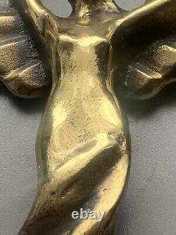 Ancient Bronze Sculpture Victory Goddess Woman Angel Wings Gold Art Deco 1920 1930