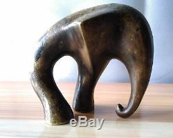 Ancient Sculpture Art Deco Bronze Elephant Stylized Tripode