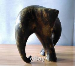 Ancient Sculpture Art Deco Bronze Elephant Stylized Tripode
