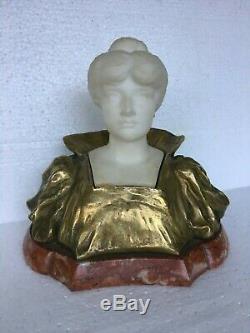 Ancient Sculpture Bronze Golden And Marble End Xixth Time 1900 Art Nouveau