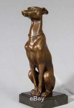 Animal Art Sculpture Beautiful Greyhound Signed Barye Free Shipping