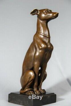 Animal Art Sculpture Beautiful Greyhound Signed Barye Free Shipping