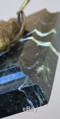 Animal Bird Bronze Signed Comolera Susse Brothers On Marble Art Deco 19th