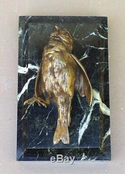 Animal Bronze Bird Signed Comolera Susse Brothers On Marble Art Deco 19th