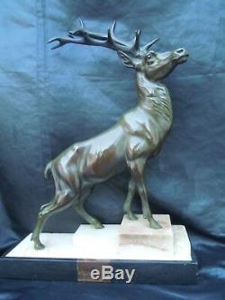 Animal Bronze Sculpture Deer Bronze Hunting Decor Art Nouveau