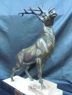 Animal Bronze Sculpture Deer Bronze Hunting Decor Art Nouveau