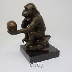 Animal Sculpture Monkey Art Deco Style Art Nouveau Solid Bronze