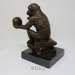 Animal Sculpture Monkey Art Deco Style Art Nouveau Solid Bronze