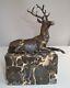 Animalier Deer Hunting Statue Sculpture In Art Deco And Art Nouveau Style Bronze