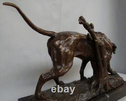 Animalier Hunting Dog Sculpture Statue Art Deco Style Art Nouveau Bronze