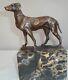 Animalier Hunting Dog Statue Sculpture In Art Deco And Art Nouveau Style Bronze