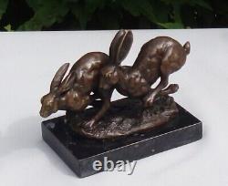 Animalier Rabbit Hare Statue Sculpture Hunting Style Art Deco Style Art Nouveau