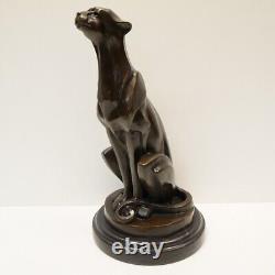 Animalier Style Art Deco Style Art Nouveau Cheetah Sculpture Statue in Solid Bronze