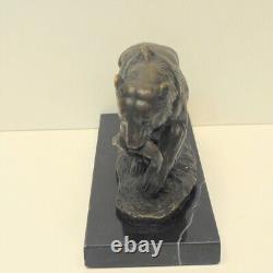 Animalier Style Solid Bronze Bear Sculpture in Art Deco and Art Nouveau Styles