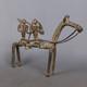 Antique Bronze Sculpture Horse With Warriors Tribal Art Africa Early 1900s