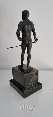 Antique Bronze Sculpture of a Man, Art Deco Figurine