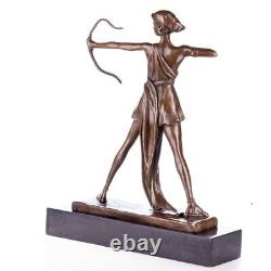 Antique Sculpture Bronze Art Deco Archer Diana after Preiss