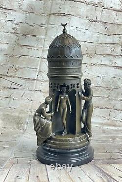Arab Erotic Art Deco Group Bronze Sculpture by Bergman