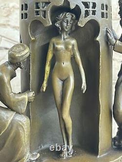 Arab Erotic Art Deco Group Bronze Sculpture by Bergman
