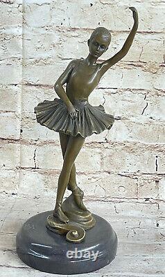 Art Deco Bronze Ballerina Ballet Statue Abstract Mid-Century Sculpture