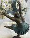 Art Deco Bronze Ballerina Ballet Statue Abstract Sculpture Mid-century Art