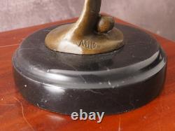 Art Deco Bronze Ballerina Sculpture Dancer Figurine on Marble Base 28cm