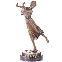 Art Deco Bronze Dancer Sculpture Dancing Girl after Paul Philippe