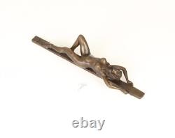 Art Deco Bronze Erotic Sculpture of a Naked Woman After J. Patoua