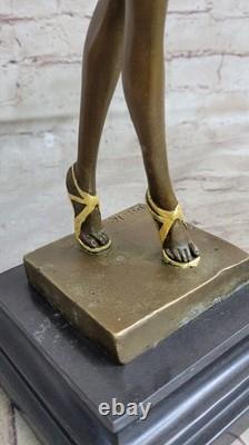 Art Deco Bronze Figurine Sculpture Statue Signed Chiparus LRG