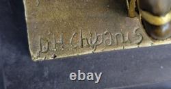 Art Deco Bronze Figurine Sculpture Statue Signed Chiparus LRG