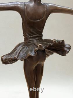 Art Deco Bronze Sculpture Ballerina Dancer Signed Milo Bronze Stamp