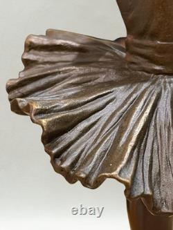 Art Deco Bronze Sculpture Ballerina Dancer Signed Milo Bronze Stamp