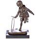 Art Deco Bronze Sculpture Boy With Hoop After Demetre Chiparus