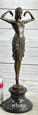Art Deco Bronze Sculpture Dancer ILLUSION OF VIRTUE. Signed D. H. Chiparus