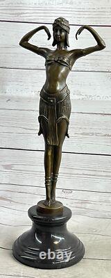 Art Deco Bronze Sculpture Dancer ILLUSION OF VIRTUE. Signed D. H. Chiparus