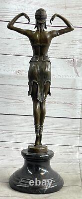 Art Deco Bronze Sculpture Dancer ILLUSION OF VIRTUE. Signed D. H. Chiparus