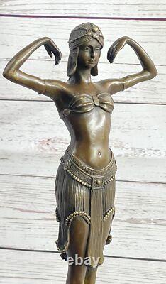 Art Deco Bronze Sculpture Dancer ILLUSION OF VIRTUE. Signed D. H. Chiparus