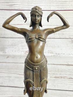 Art Deco Bronze Sculpture Dancer ILLUSION OF VIRTUE. Signed D. H. Chiparus