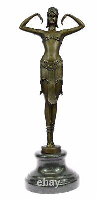 Art Deco Bronze Sculpture Dancer Illusion of Virtue by H. Chiparus