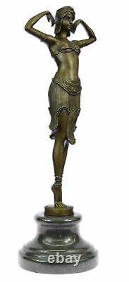 Art Deco Bronze Sculpture Dancer Illusion of Virtue by H. Chiparus