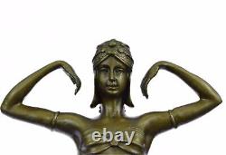 Art Deco Bronze Sculpture Dancer Illusion of Virtue by H. Chiparus