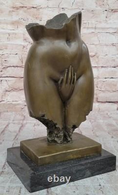 Art Deco Bronze Sculpture Limited Edition Nude Woman Erotic Torso and Hand