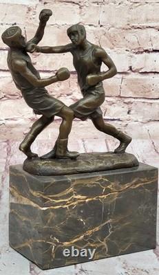 Art Deco Bronze Sculpture Sports Boxer Bookend Figure House