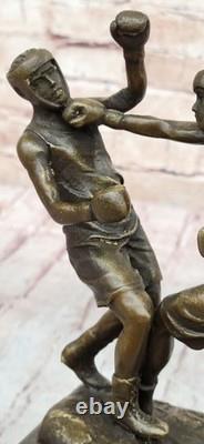 Art Deco Bronze Sculpture Sports Boxer Bookend Figure House