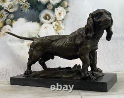 Art Deco Bronze Sculpture Statue Basset Bloodhound Dog Sleuth Figure Large