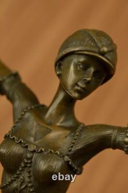 Art Deco Bronze Sculpture of Dancer by Chiparus Marble Figurine Statue