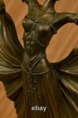 Art Deco Bronze Sculpture of Dancer by Chiparus Marble Figurine Statue